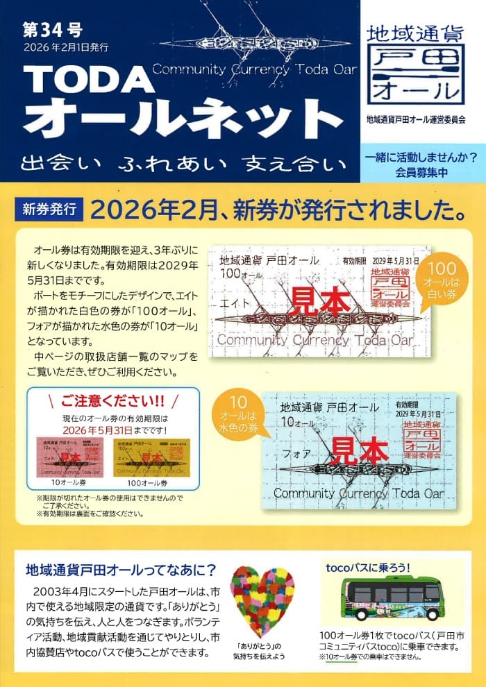 第34号 TODAオールネット（地域通貨戸田オール運営委員会）